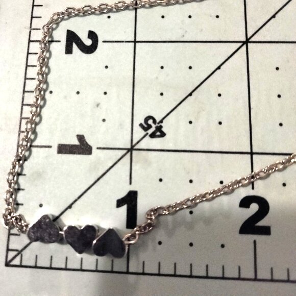 Silver Heart Pendant Necklace With Adjustable Chain Valentine - Picture 4 of 5